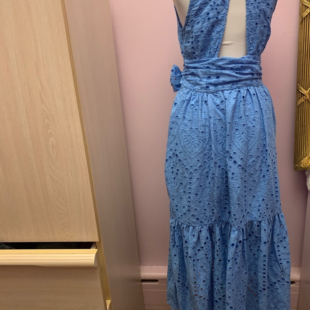 Maeve Eyelet Wrap Midi dress by Anthropologie 4P - Picture 9 of 16
